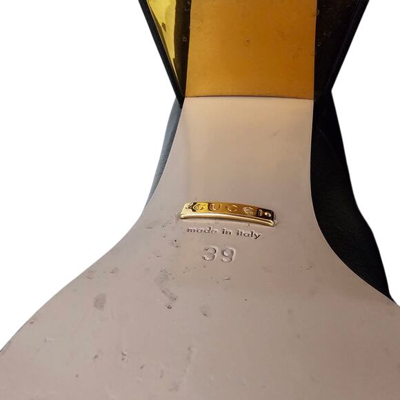 Gucci Baby Horsebit Sock Ankle Boot Size 39 US 9 Black Leather Block Heel Zip Up - Picture 11 of 11